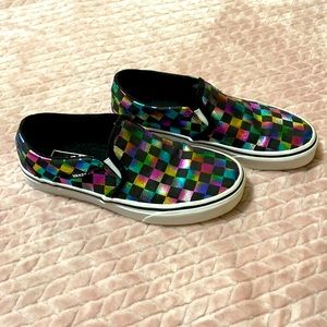 Van multicolor slip on shoes women’s size 6.5